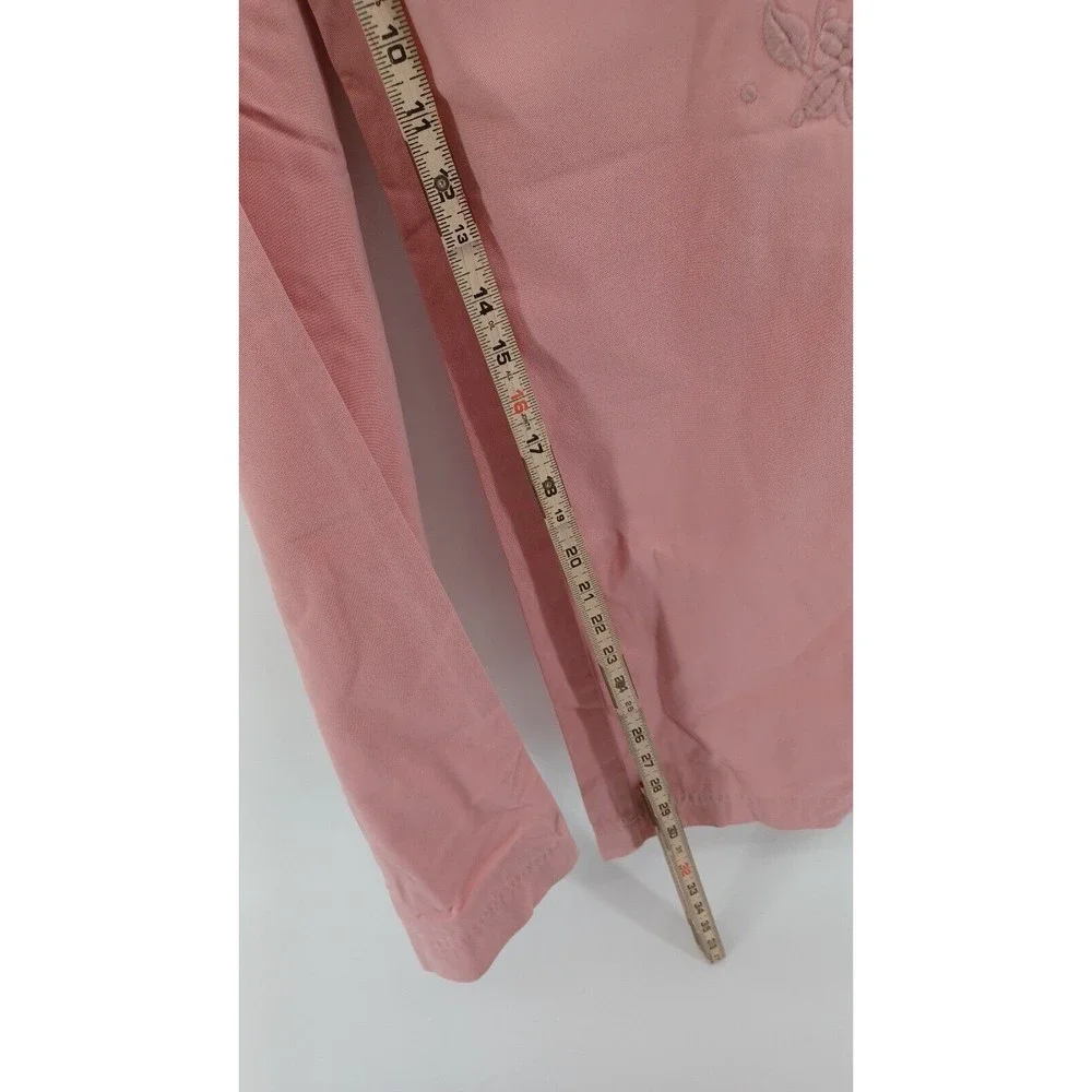 New York & Company Women’s Cargo Pants Size 12 Pink Embroidered Floral Wide Leg